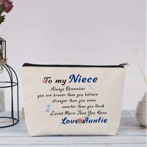 To My Niece Quote Makeup Travel Cosmetic Bag